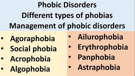 Phobic Disorders Types Of Phobias Agoraphobia Social Phobia Specific