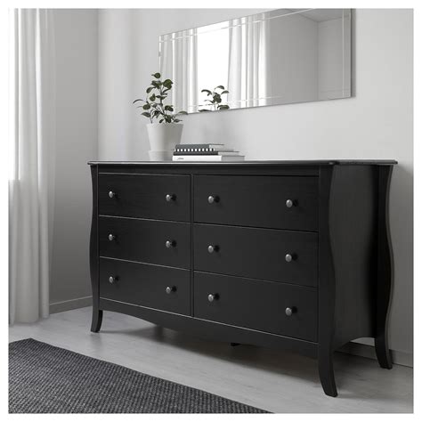 Chest of drawers tidy up your mornings they adapt to you, to your clothes and to your space, helping you achieve the order and personal style you need in your bedroom. HASSELVIKA 6-drawer chest, black-brown, 645/8x381/4 ...
