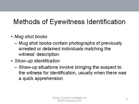Chapter 6 Interviews And Eyewitness Identifications Objectives Identify