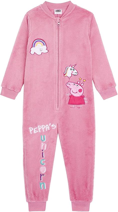 Peppa Pig Onesie Pink Peppa Rainbow Unicorn Design Super Soft Fleece