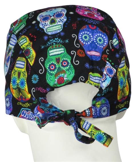 Scrub Cap Folklore Skulls Black