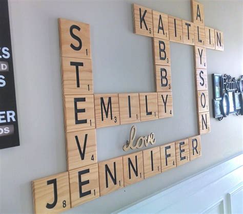 Carved Scrabble Tiles Wall Art Wall Letters Scrabble Wall Etsy