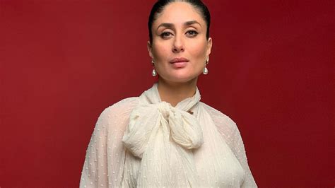 Kareena Kapoor Khan White Sheer Pussybow Blouse Trousers