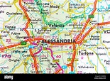 Alessandria mapa ciudad Mapa Mapa de carreteras Fotografía de stock - Alamy