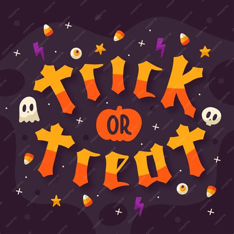 Free Vector Trick Or Treat Lettering Concept