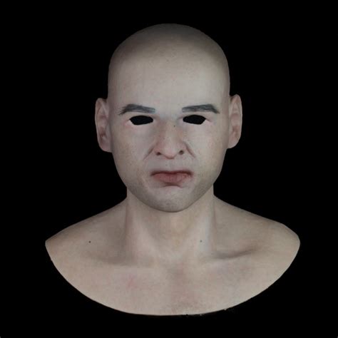 Sf N7 Crossdress Cosplay Realistic Human Face Silicone Male Full Head