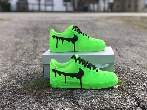 Slime Drip Af1s The Custom Movement Green Nike Shoes Green Shoes