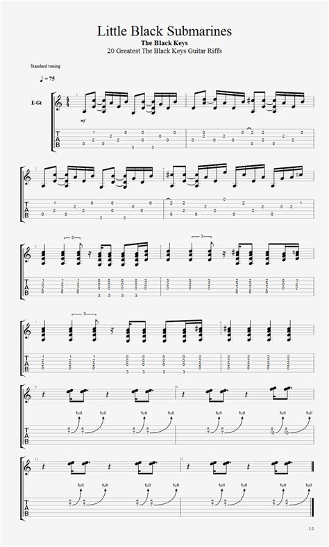 the black keys little black submarines bluesmannus guitar tabs