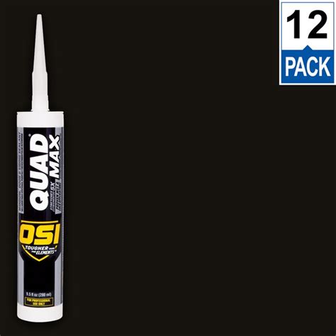 Osi Quad Max 12 Pack 95 Oz Black 003 Paintable Advanced Sealant Caulk