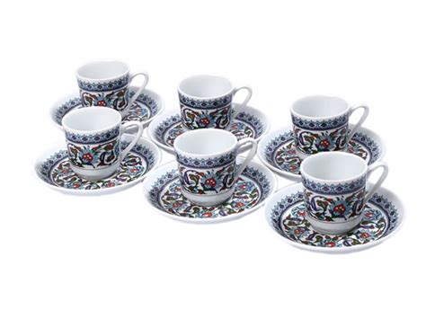 Set Of Porcelain Espresso Cups And Saucers Hand Decoration Etsy