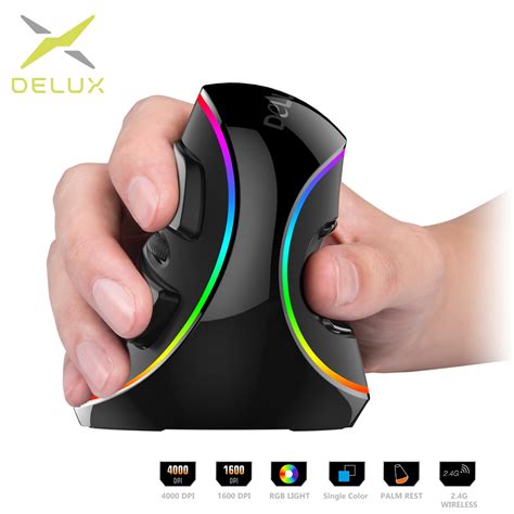 Delux M618 Plus Mouse Vertical Game Wired Wireless Mouse Ergonomic