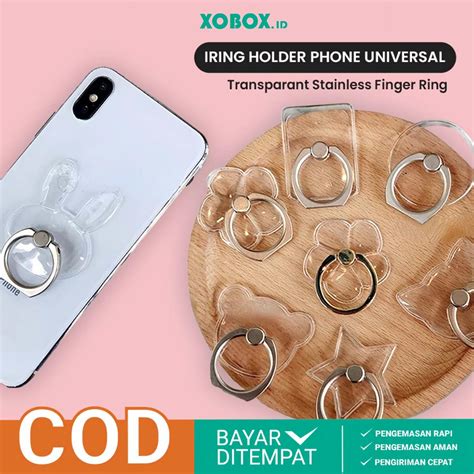 Jual Iring Hp Transparan 360° Ring Phone Holder Universal Finger Stand