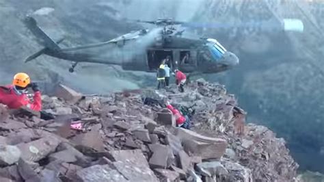 Blackhawk Helicopter Performs Daring Rescue For Injured Hiker On Maroon