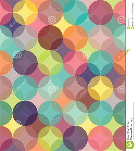 Vector Modern Seamless Colorful Geometry Pattern Circles Overlapping