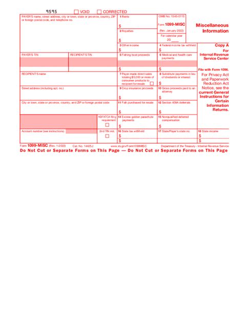 1099 Misc Form 2023 Fillable Template