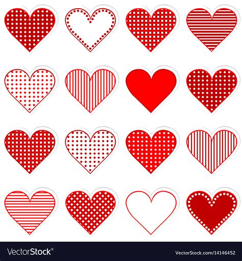 Collection Of Cute Hearts Stickers Royalty Free Vector Image