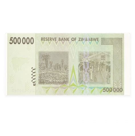 Reserve Bank Of Zimbabwe 500 Thousand Dollar Banknote 2008