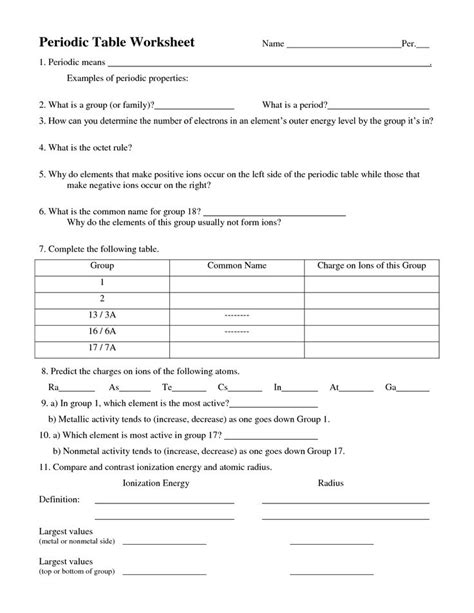 Periodic table puzzle lab answer key from introduction to periodic table lab activity worksheet answer key , source:jidiletter.co. Periodic Table Worksheets | Chemistry | Pinterest ...