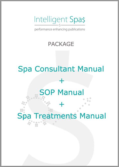 Package Spa Consultant Toolkit Package 3 Manuals Intelligent Spas Pte Ltd
