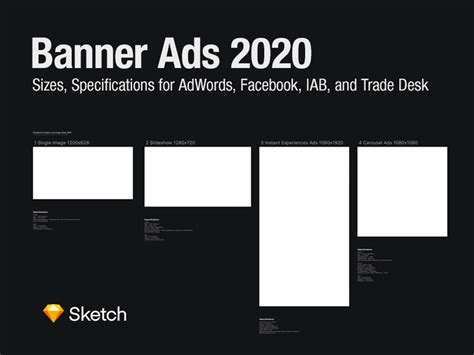 Web Banners Sizes 2020 Artboard Sketch Freebie Download Free Resource