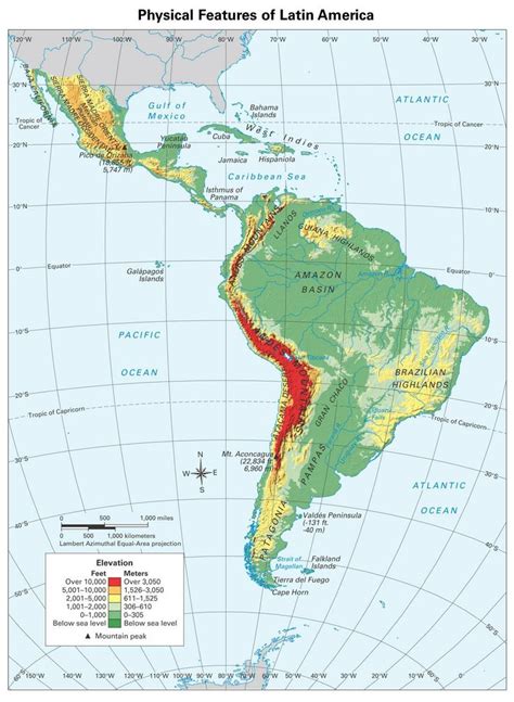 Physical Features Of Latin America Latin America Map North America
