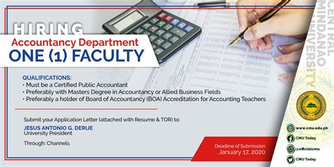 #3 ranked undergraduate accounting program. HIRING: The Department of Accountancy, College of Business ...