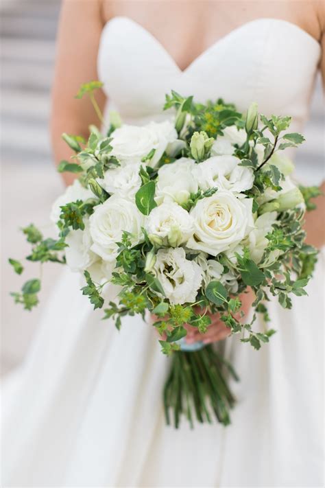 Bouquets Photos White Rose Bouquet With Greenery