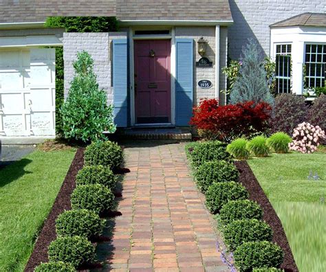 Beautiful Ideas Of Front Yard Of Walkway To Front Door With Plants