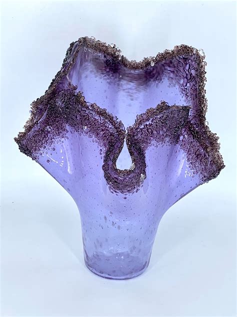 Lavender Vase Etsy Fused Glass Art Fused Glass Blue Glass Vase