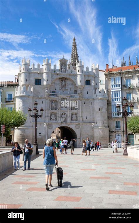 Europe Spain Burgos Arco De Santa María Medieval Gateway Into The