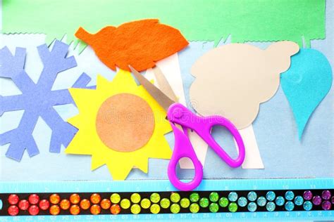 Craft Supply Tool Scissor For Kids School Paper Craft Stock Photo