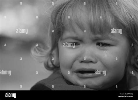 Baby Cry Close Up Portrait Of A Crying Little Child Childhood And