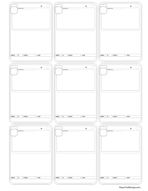 Print two copies of the memory or matching game in pdf format in order to obtain pairs of similar cards. Pokémon Card Template Free Printable | Paper Trail Design