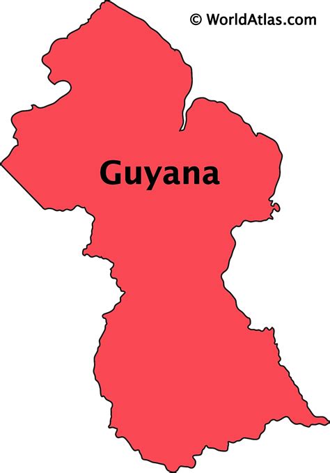 Large Location Map Of Guyana Guyana South America Mapsland Maps Images