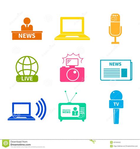 Journalism Icons Set Stock Illustration Image 43184642