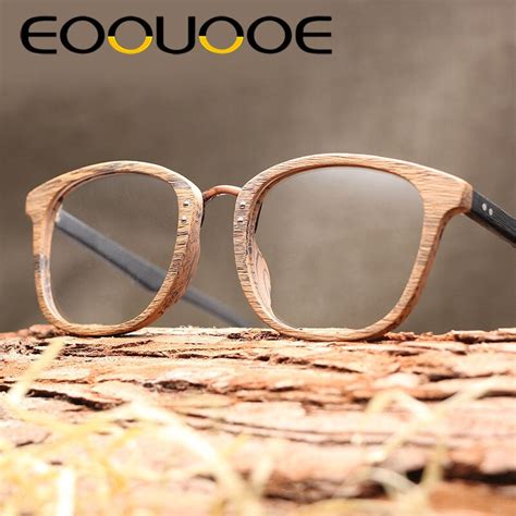 Eoouooe Handmade Grain Design Women Men Unisex Glasses Frame Retro