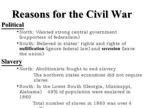 Reasonsresults Of The Civil War