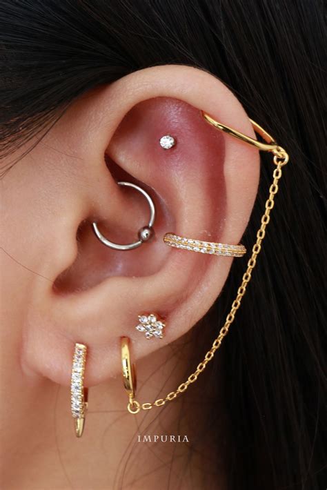 Uncommon Ear Piercing Placement Combination Ideas Flat Daith Conch