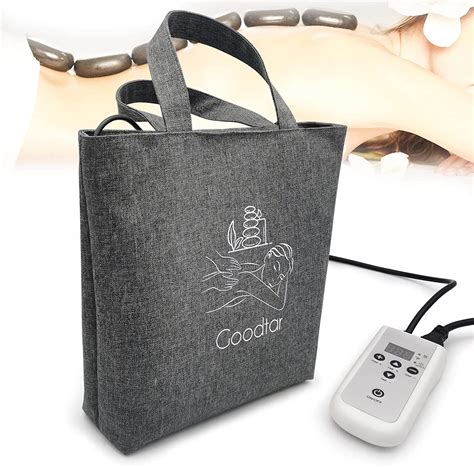 goodtar portable hot stones massage warmer digital controller rocks massage stone heating bag