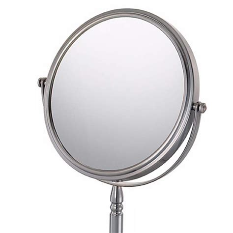 More details handcrafted burnt bleached mahogany wood tray. Aptations Brushed Nickel Recessed Base Vanity Stand Mirror ...