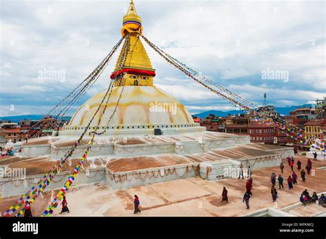 Boudhanath Stupa Largest Asian Stupa Unesco World Heritage Site Kathmandu Nepal Asia Stock