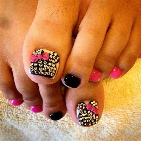 Minnie Mouse Toes Fancy Nails Pretty Toe Nails Nails
