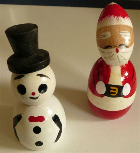 Wood Mini Christmas Figurines Christmas Figurines Crafts Etsy