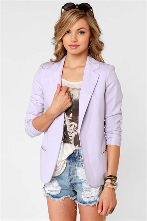 Pretty Lavender Blazer Purple Blazer Purple Jacket 66 00 Lulus