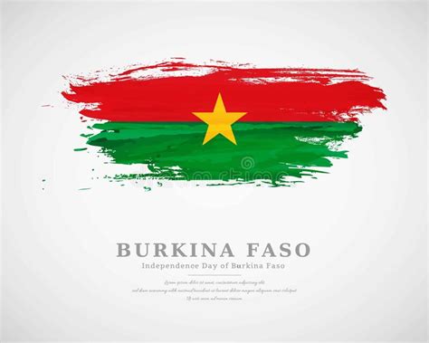 Happy Independence Day Of Burkina Faso With Artistic Watercolor Country