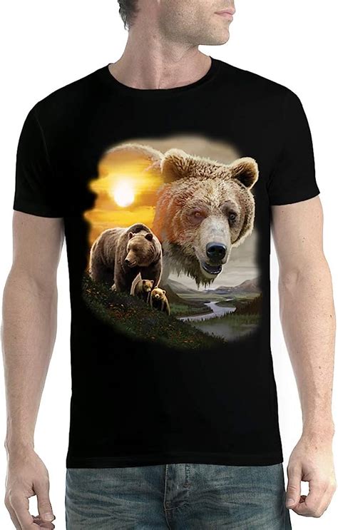 Grizzly Bear Alaska Mens T Shirt Xs 5xl Uk Clothing