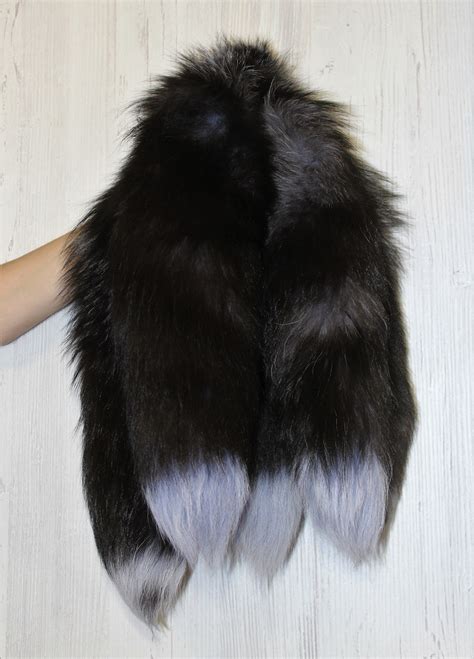 Silver Fox Tailauthentic Animal Fur Tails Fox Tailgenuine Etsy