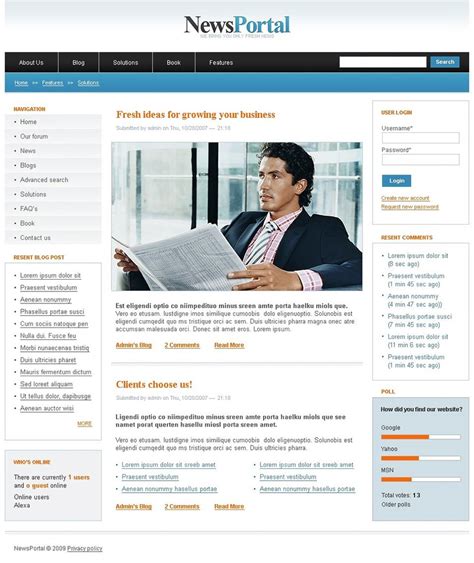 Drupal News Portal Website Templates And Themes Free And Premium