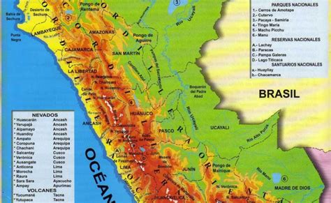 Mapa Del Peru Politico Regiones Departamentos Relieve Para Otosection