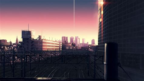 Cityscape City Town Anime Scenery Background Wallpaper Gedung